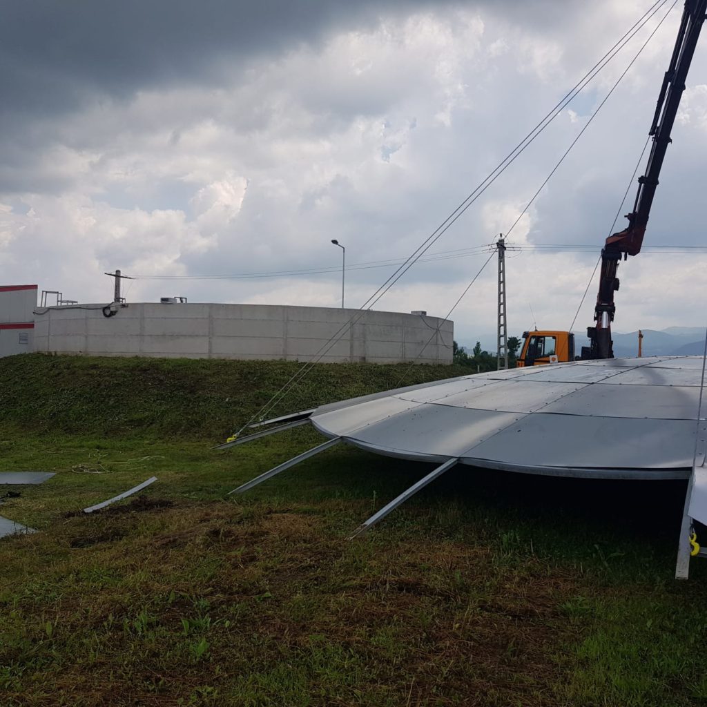 Capac rezervor din beton, diametru 16 m, Sibiu