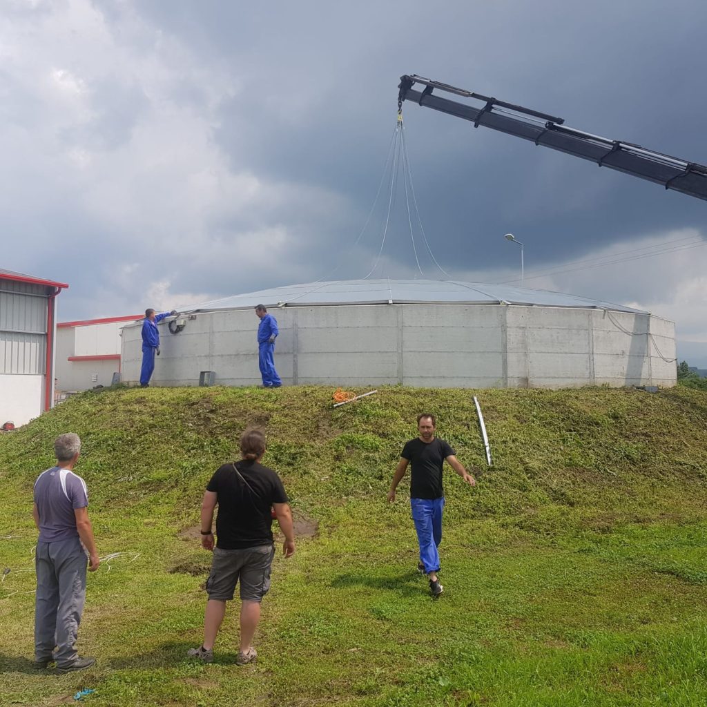 Capac rezervor din beton, diametru 16 m, Sibiu