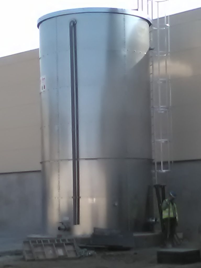 Rezervor apă incendiu, 150 m³, tablă galvanizată