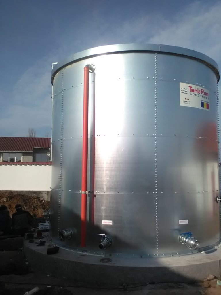 100 m³ tanks in galvanised steel sheet
