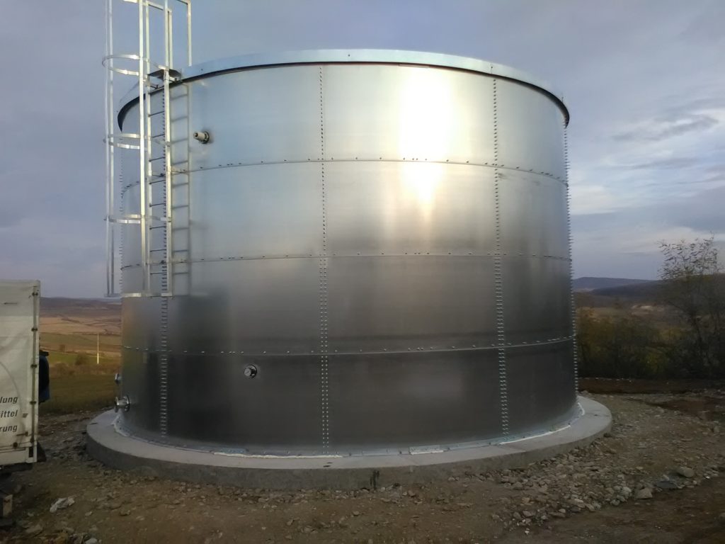 400 m³ tanks in galvanised steel sheet