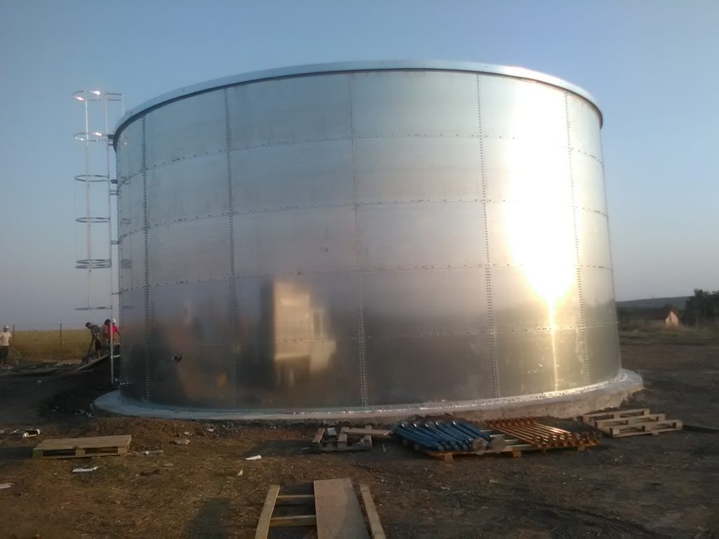 Rezervoare 500 m³ din tablă galvanizată