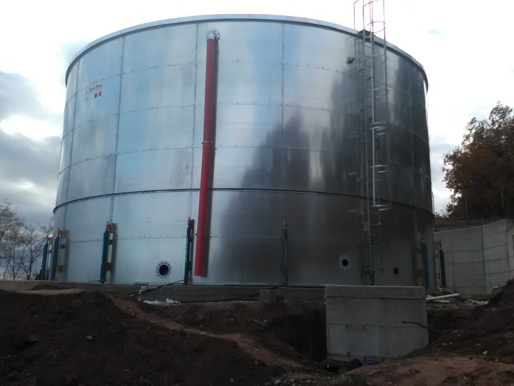 Rezervoare 1000 m³ din tablă galvanizată